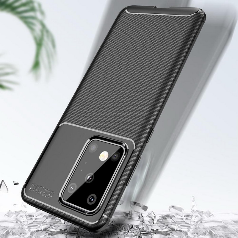 เคส Samsung Galaxy S20 Ultra / S20 Ultra 5G #เคสฝาหลังนิ่ม Carbon Fiber Anti-drop TPU Protection
