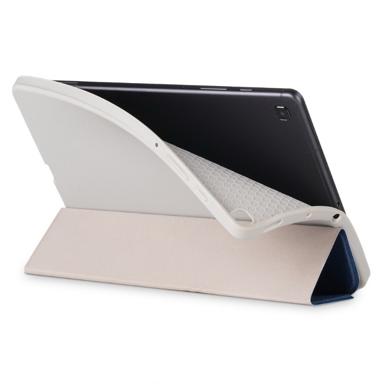Case Samsung Galaxy Tab S6 Lite 10.4 SM-P610 P615 P617 #เคสฝาพับหนัง PU แบบ 3 พับมีช่องเก็บปากกา Soft TPU Tri-fold Stand Leather Smart Tablet