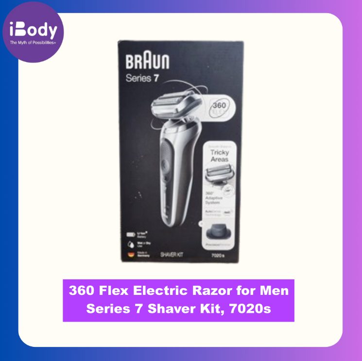 [Braun] 360 Flex Electric Razor for Men Series 7 Shaver Kit, 7020s เครื่องโกนหนวดไฟฟ้า ที่กันจอน เซต 5 ชิ้น