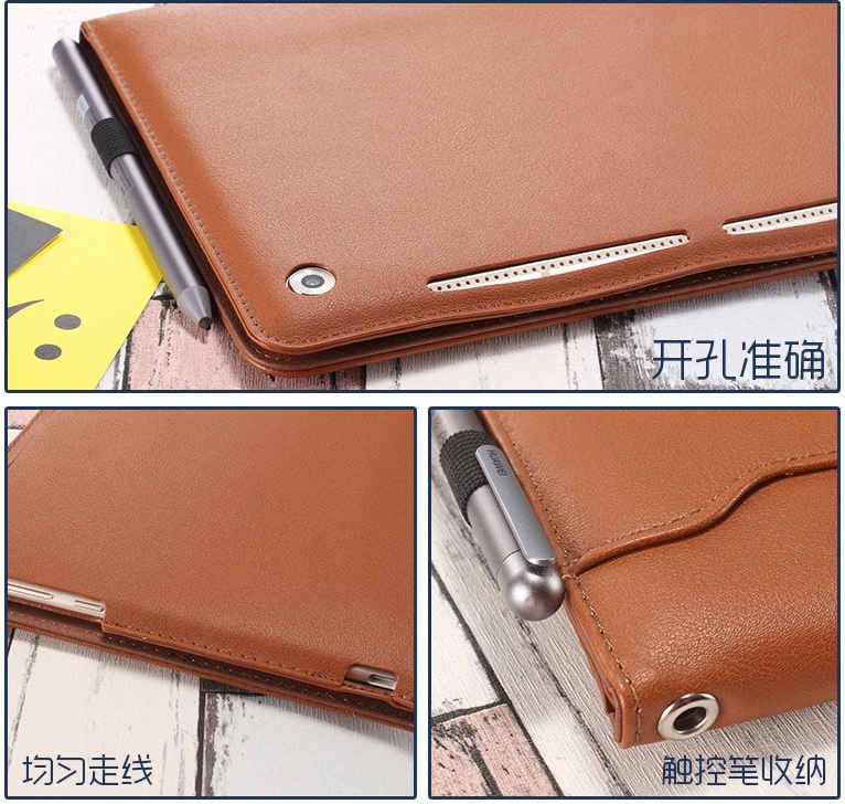 Case Huawei MediaPad M5 Lite 8 #เคสฝาพับหนัง PU มีสายคล้องมือและที่สวมนิ้วที่เก็บบัตร