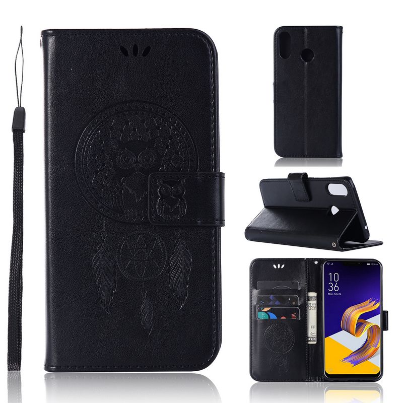 เคส Asus Zenfone 5 ZE620KL / Zenfone 5Z ZS620KL #เคสฝาพับแบบกระเป๋าสตางค์ฝาพับหนัง PU ลายนกฮูก Dream Catcher Owl