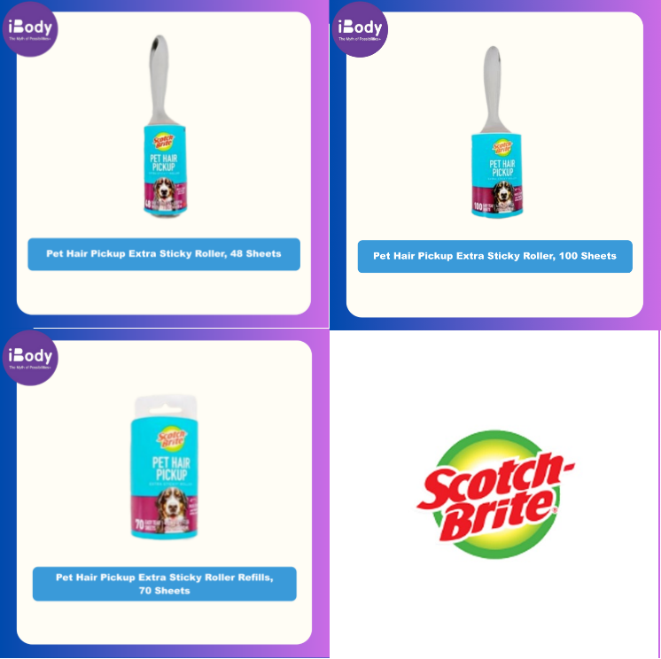 Scotch-Brite™ - Pet Hair Pickup Extra Sticky Roller ลูกกลิ้ง เหนียวพิเศษ สำหรับขนสัตว์เลี้ยง