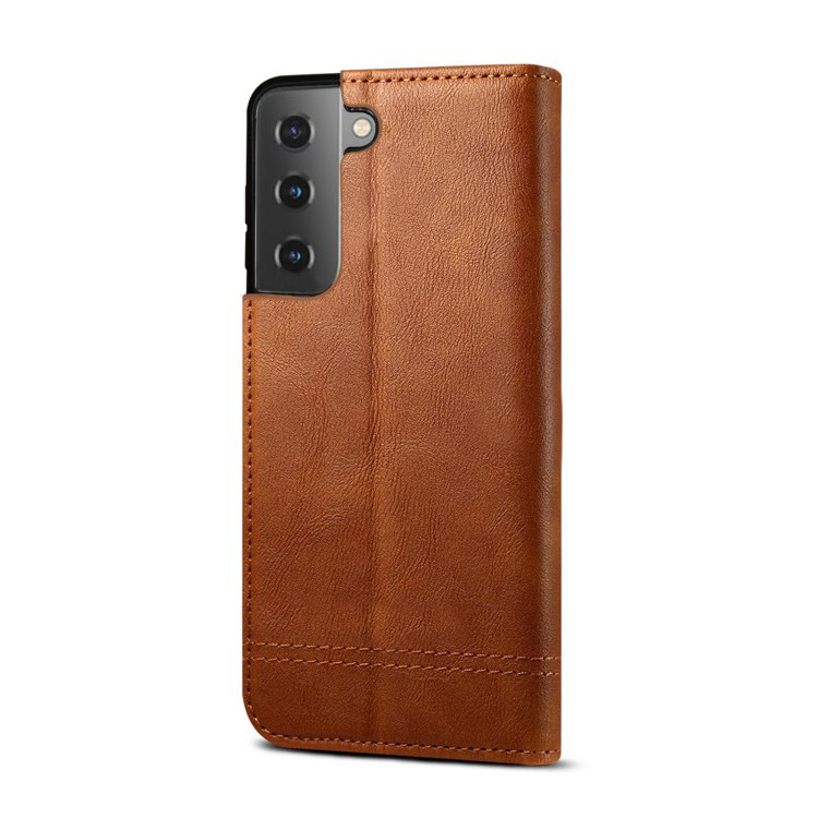 เคส Samsung Galaxy S21+ #เคสฝาพับหนัง PU Crazy Horse Texture Retro Leather Auto-absorbed Wallet คุณภาพดี