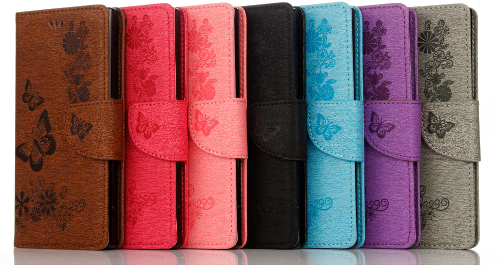 เคส Huawei Y5II #เคสฝาพับสไตล์กระเป๋าสตางค์ลายผีเสื้อดอกไม้