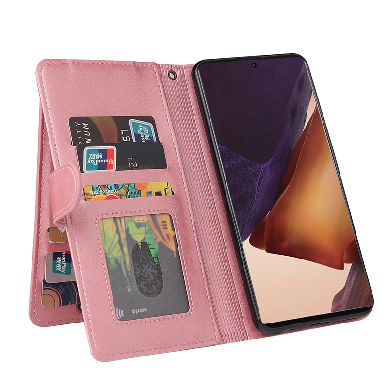 Case Samsung Galaxy Note 20 Ultra / Note 20 Ultra 5G #เคสฝาพับแบบกระเป๋าสตางค์ช่องใส่บัตรหลายช่อง Multi-slot Wallet Zippered Leather พร้อมสายคล้อง
