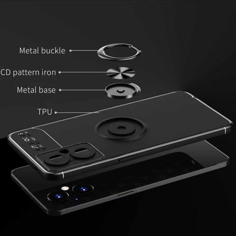 เคส OPPO Reno 7z 5G #เคสฝาหลัง Soft TPU Finger Ring Kickstand (แผ่นโลหะแบบ Built-in) Soft TPU