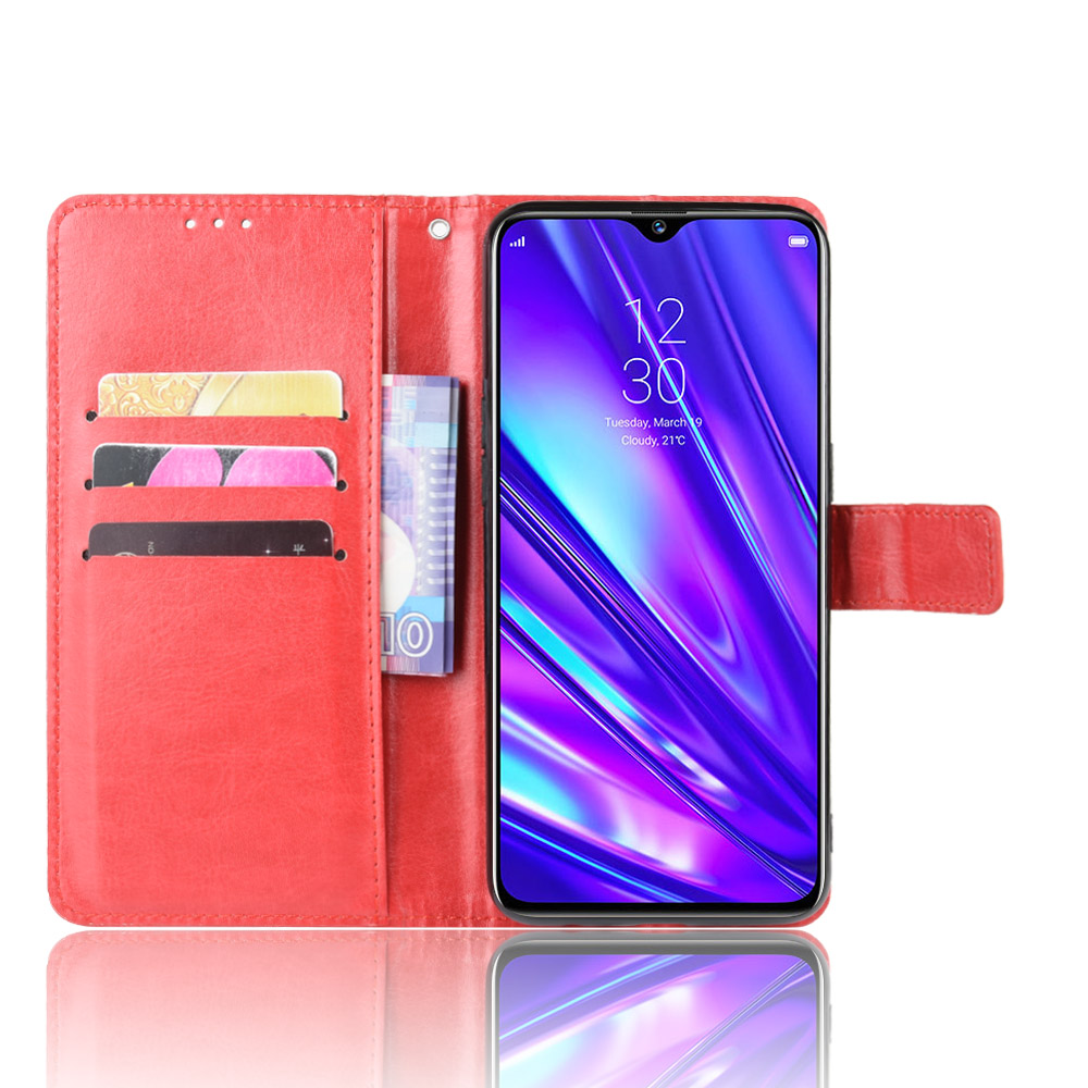 Case Realme 5i/ 5/5s #เคสฝาพับหนัง PU ผิวหนังม้า Crazy Horse Texture Leather Wallet