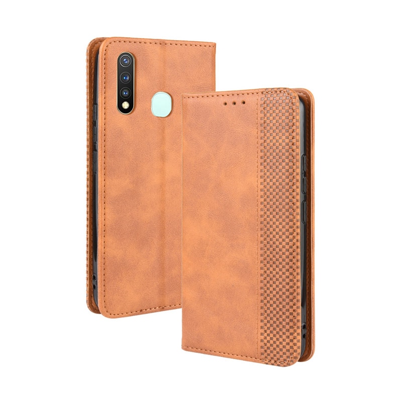 เคส Vivo Y19 #เคสฝาพับปกหนังสไตล์วินเทจดูดซับอัตโนมัติแบบกระเป๋าสตางค์