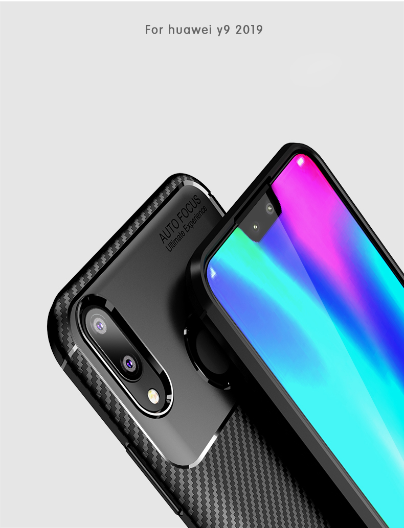 Case Huawei Y9 (2019) #เคสฝาหลังนิ่ม Carbon Fiber Anti-drop TPU Protection