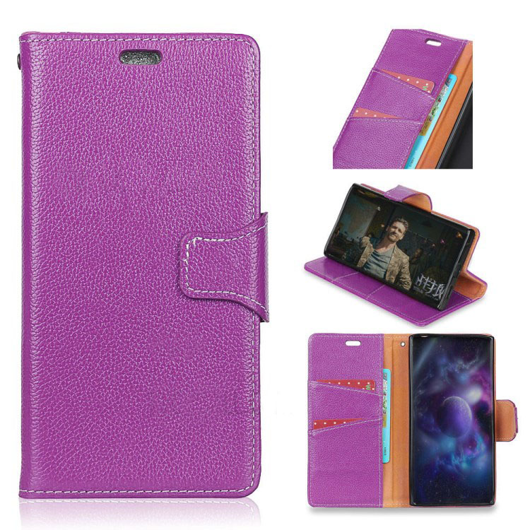 เคส Nokia 8 #เคสหนังแท้ Litchi Skin Stand Wallet เคสสไตล์กระเป๋าสตางค์หนังแท้ผิวลิ้นจี่คุณภาพพรีเมี่ยม