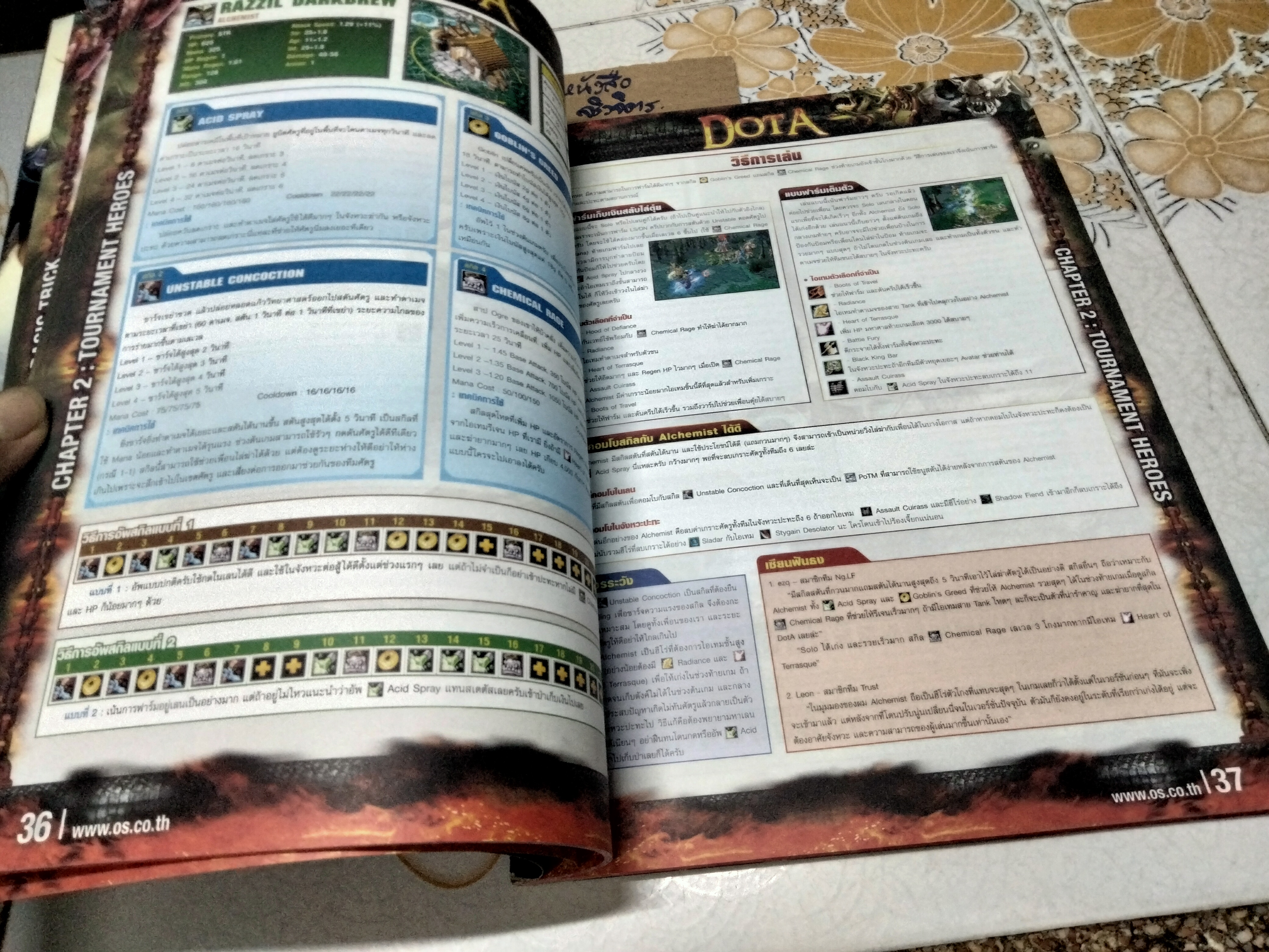 คู่มือ Dota Heroes สายพันธุ์ Tournament ขนาด A4