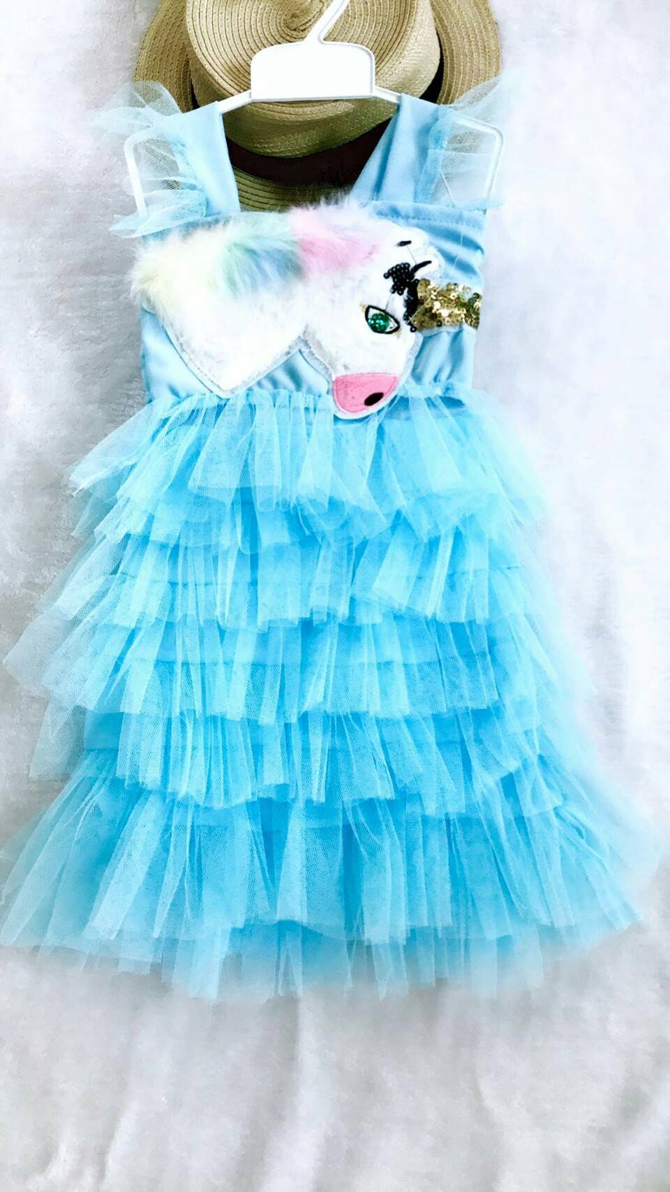 set 2 ชิ้น เสื้อกับกระโปรงยูนิคอร์นฟรุ้งฟริ้ง