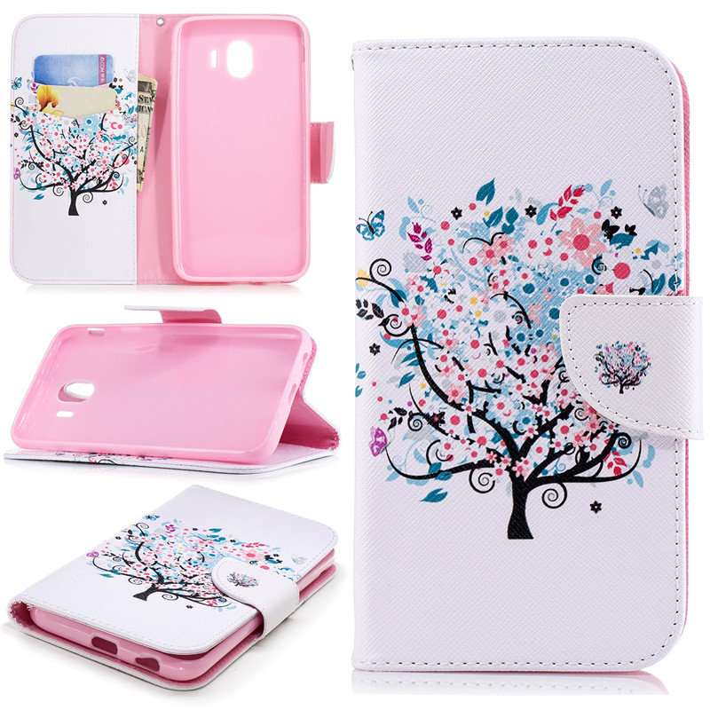 Case Samsung Galaxy J4 (2018) #เคสฝาพับกระเป๋าสตางค์หนัง PU พิมพ์ลายสวยงามน่ารักๆ Pattern Printing Leather Wallet
