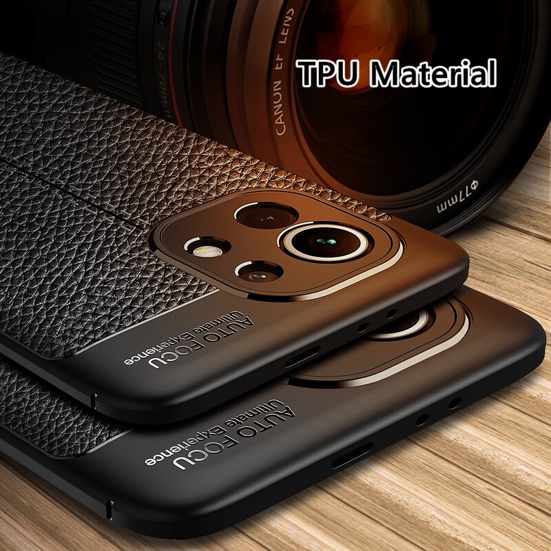 เคส Xiaomi Mi 11 #เคสฝาหลัง TPU ผิวลิ้นจี่ช่วยป้องกันลายนิ้วมือและกันลื่นได้ดี
