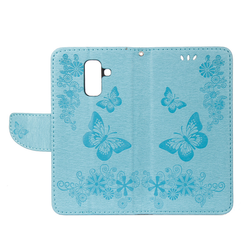 Case Samsung Galaxy A6+ (2018) #เคสฝาพับสไตล์กระเป๋าสตางค์ลายผีเสื้อดอกไม้น่ารักๆ
