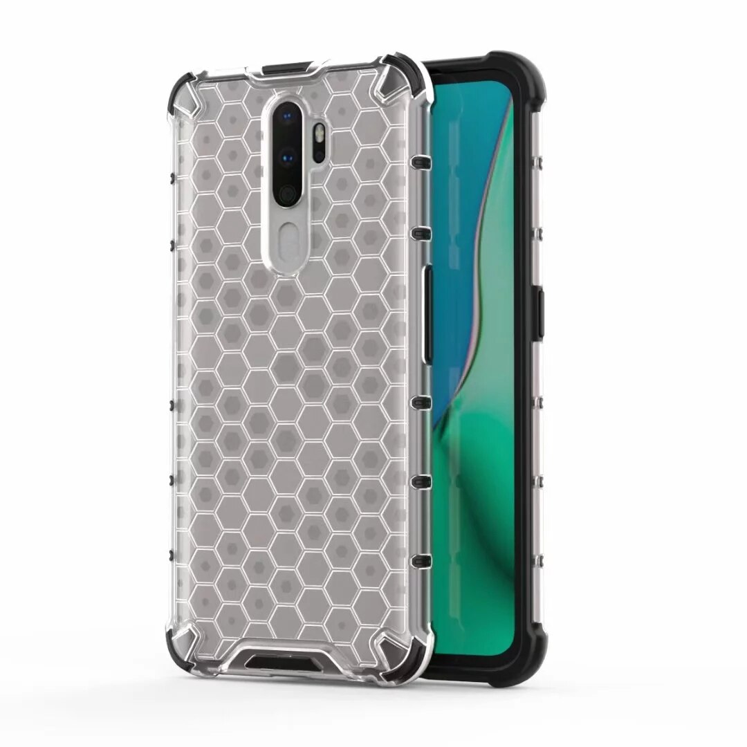 Case OPPO Reno 2 #เคสฝาหลังกันกระแทก Honeycomb Shock Absorber TPU + PC + Silicone Hybrid