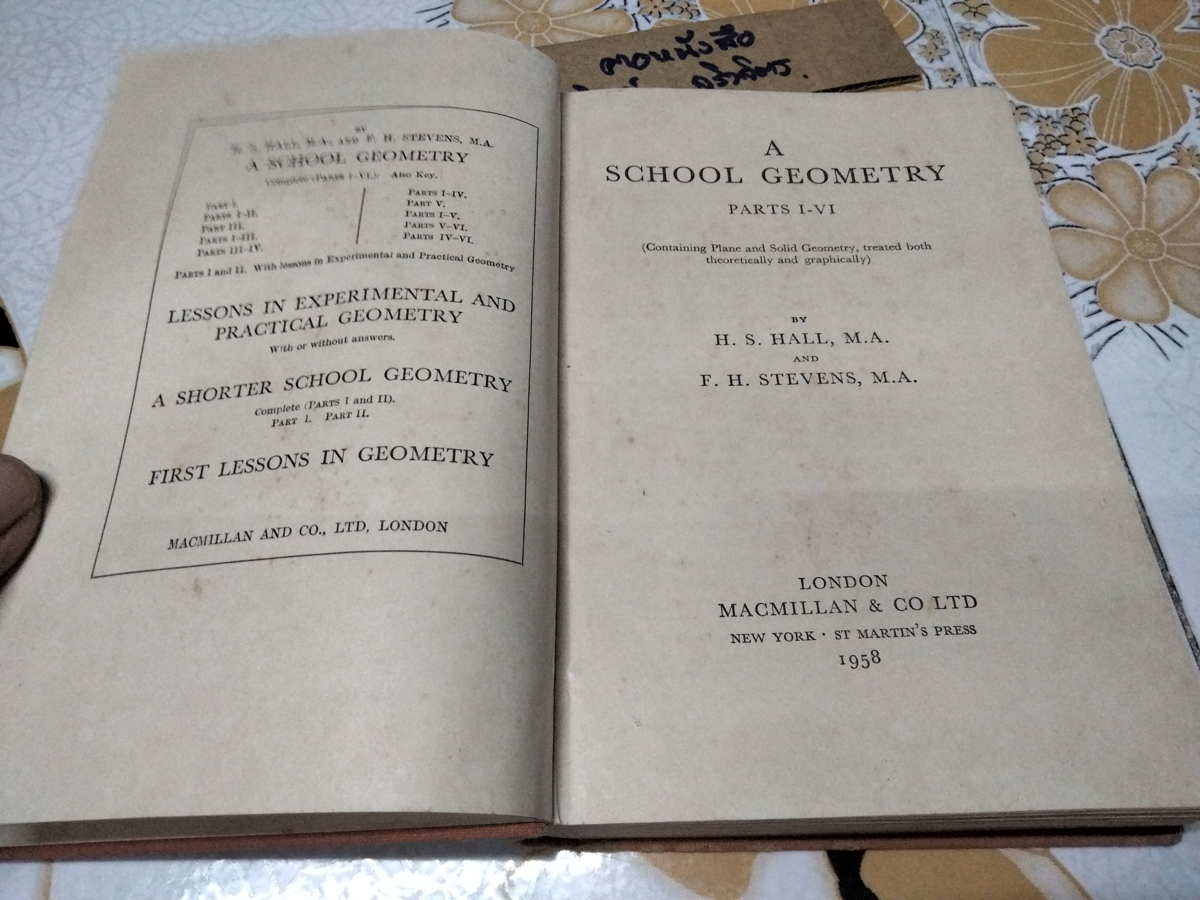 A SCHOOL GEOMETRY PARTS I-VI by HALL & STEVENS **สินค้าหมด**