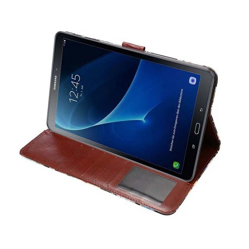 เคส Samsung Galaxy Tab A 10.1 (2016) T580 T585 #เคสฝาพับแบบกระเป๋าสตางค์สมาร์ท ลายดอกไม้สวยงาม