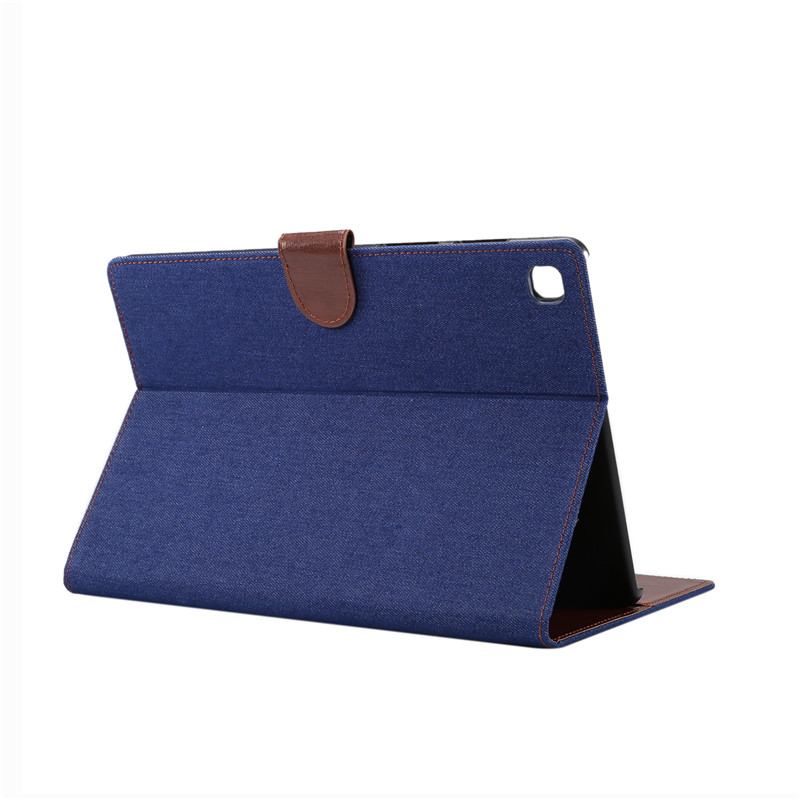 Case Samsung Galaxy Tab S5e SM-T720 / T725 #เคสฝาพับหนัง PU ผิวยีนส์พับตั้งได้ Jeans Cloth Leather Wallet