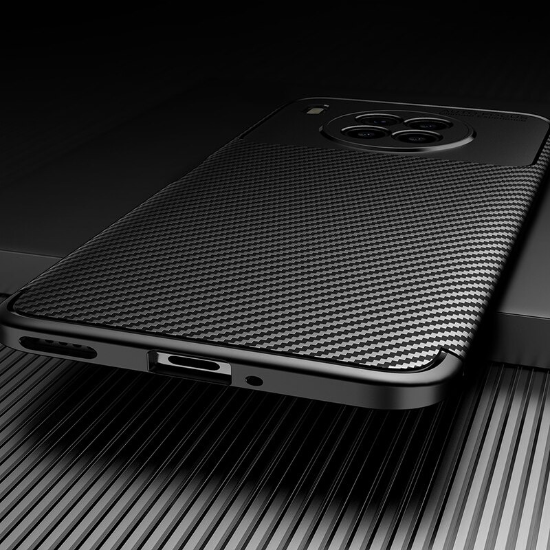 Case Huawei Nova 8i #เคสฝาหลังนิ่ม Carbon Fiber Anti-drop TPU Protection