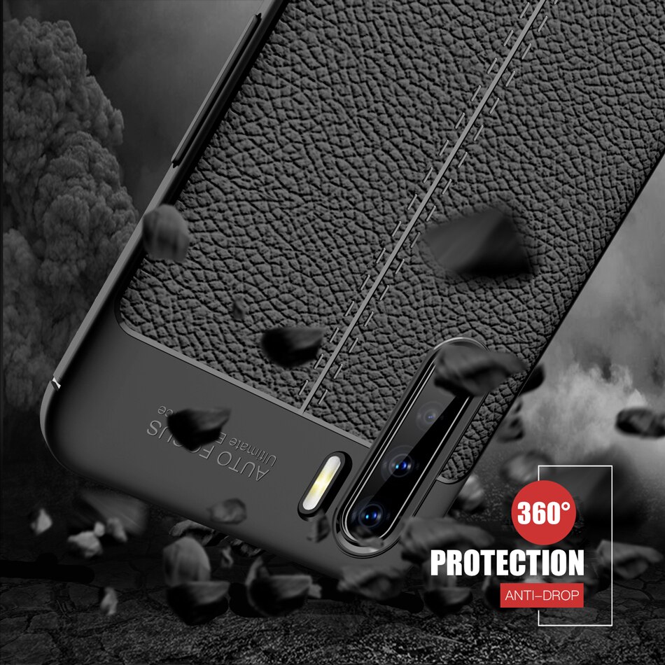 เคส OPPO A91 #เคสฝาหลัง TPU ผิวลิ้นจี่ช่วยป้องกันลายนิ้วมือและกันลื่นได้ดี