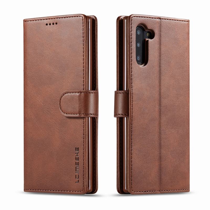Case Samsung Galaxy Note 10 Plus #เคสฝาพับหนัง PU LC.IMEEKE คุณภาพดีสไตล์กระเป๋าสตางค์พร้อมช่องใส่การ์ด