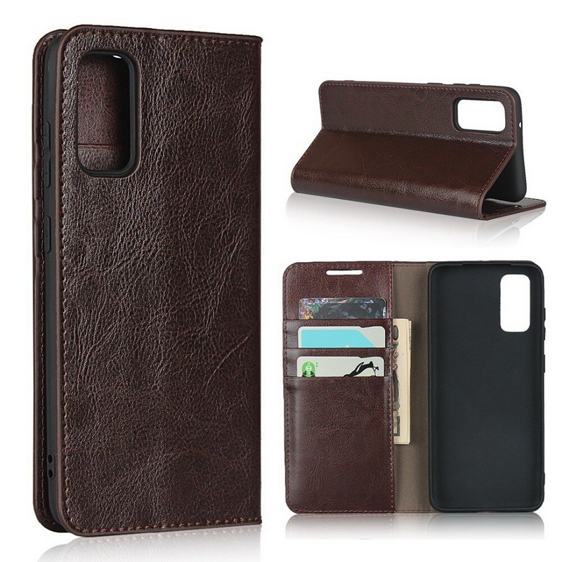 Case Samsung Galaxy Note 20 / Note 20 5G #เคสฝาพับหนังแท้แบบกระเป๋าสตางค์คุณภาพดี Crazy Horse Genuine Leather Cover
