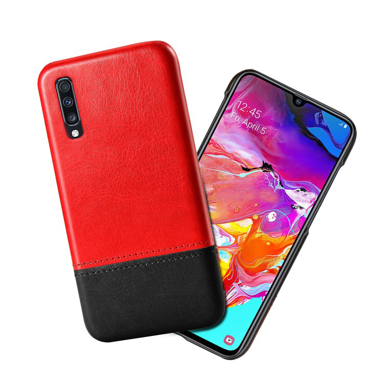 Case Samsung Galaxy A70 #เคสฝาหลังพลาสติกเคลือบหนัง PU สีทูโทน KSQ Bi-color Splicing Leather Phone