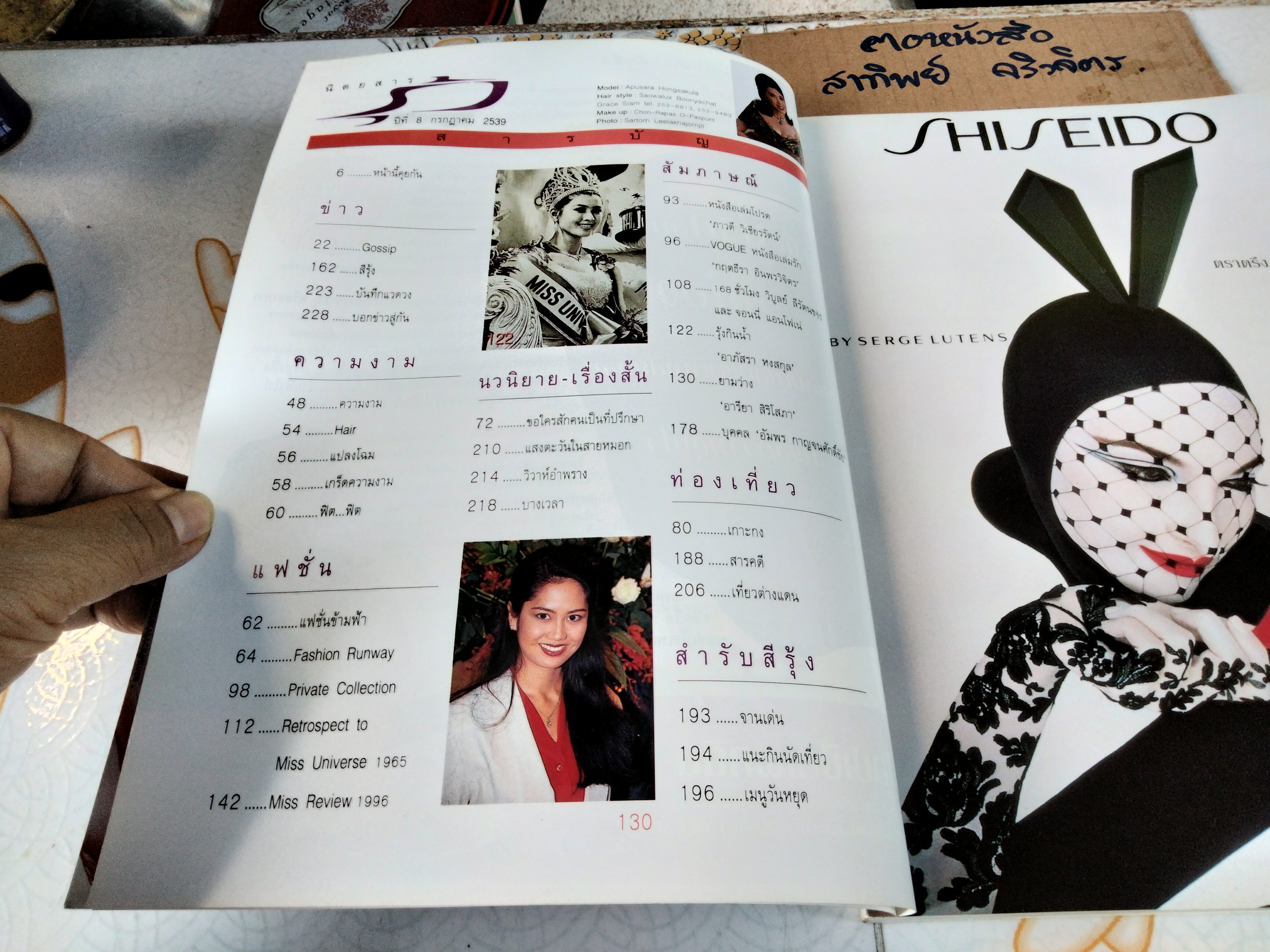 นิตยสารรุ้ง ปก อาภัสรา หงสกุล - ปีที่ 8 ฉบับที่ 8 กรกฎาคม 2539 **สินค้าหมด**