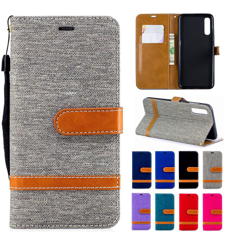 Case Samsung Galaxy A70 #เคสฝาพับหนัง PU พร้อมสายคล้องมือ สีสันสดใส