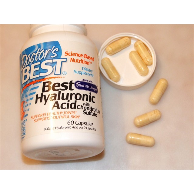 (Pre Order) Doctor's Best® Hyaluronic Acid + Chondroitin Sulfate with BioCell Collagen 60 Veggie Caps ไฮยาลูโรนิค