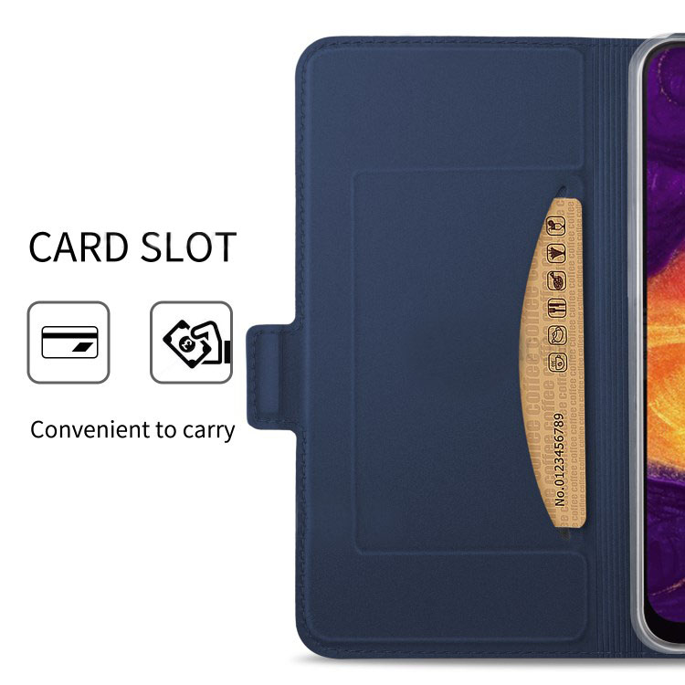 Case Samsung Galaxy A70 #เคสฝาพับปิดแม่เหล็กดูดซับพร้อมที่ใส่บัตร Magnetic Adsorption Leather Flip Stand