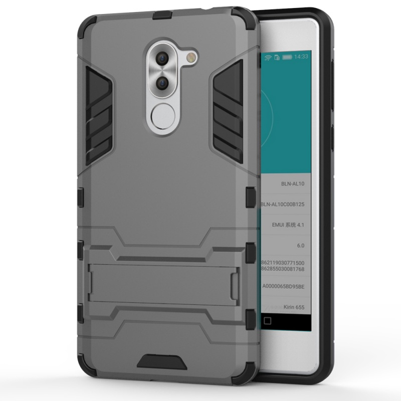 เคส Huawei GR5 2017 #เคส Hybrid PC + TPU Rotary Kickstand เท่ๆ สีเทา- สินค้าพร้อมส่ง