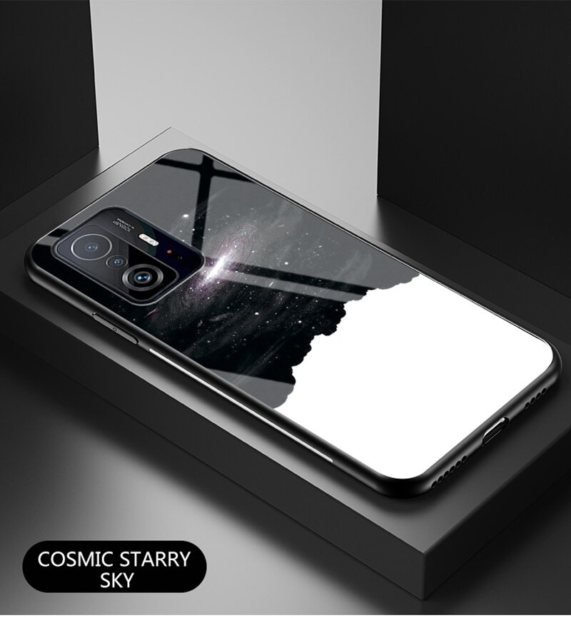เคส Xiaomi 11T / 11T Pro #เคสฝาหลัง Gradient Color Glass + PC + TPU Hybrid Case