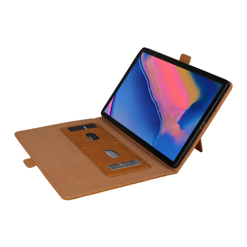 เคส Samsung Galaxy Tab A 8 (2019) with S Pen P200 P205 #เคสฝาพับหนัง PU ช่องเสียบการ์ดภายนอกและภายใน Flip Card Slots Stand Leather
