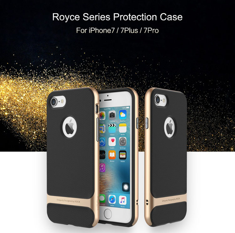 Case iphone 7 #เคสฝาหลังไฮบริด ROCK Royce Series พลาสติก+TPU เคสแข็งแรงสวยงาม