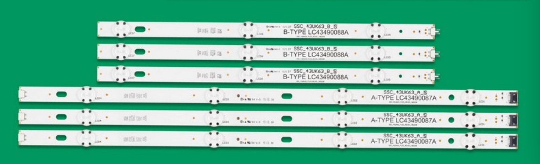 LED BACKLIGHT LG 43LM5500 43LM5700 43LM5500PTA :43LM5700PTC :43LK5700PTA :43UM7100PT LC43490090A LC43490091A 43UK63_A 4+3*3