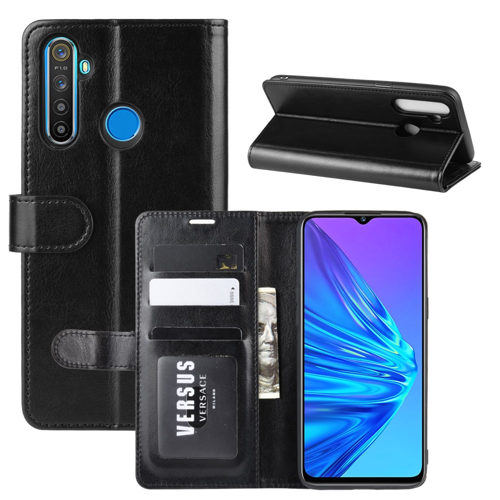 Case Realme 5 Pro #เคสฝาพับหนัง PU ผิวหนังม้าสไตล์กระเป๋าสตางค์