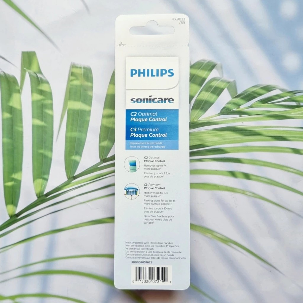 (Philips®) Sonicare Toothbrush Head C2 Optimal And C3 Premium Plaque Control HX9023/69 ฟิลิปส์ หัวแปรงสีฟันไฟฟ้า