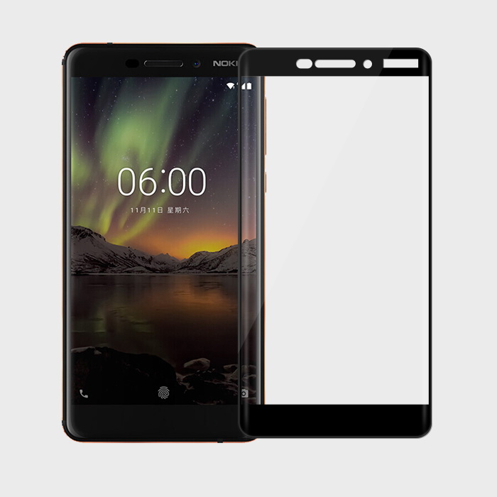 ฟิล์มกระจกนิรภัย Nokia 6.1 (5.5 นิ้ว) โค้งมนแบบเต็มจอ MOFI 3D Curved Tempered ป้องกันหน้าจอสมบูรณ์แบบ