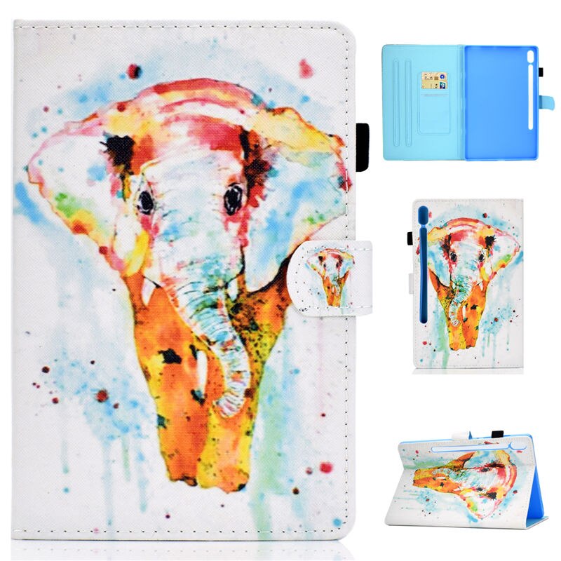 เคส Samsung Galaxy Tab S7 SM-T870 SM-T875 #เคสฝาพับหนัง PU พิมพ์ลาย Pattern Printing Stand Leather