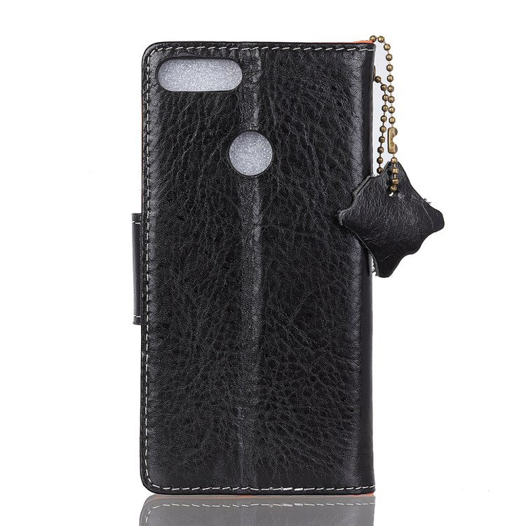 เคส Huawei Y9 (2018) #เคสฝาพับสไตล์กระเป๋าสตางค์หนังแท้ Crazy Horse Genuine Leather Wallet