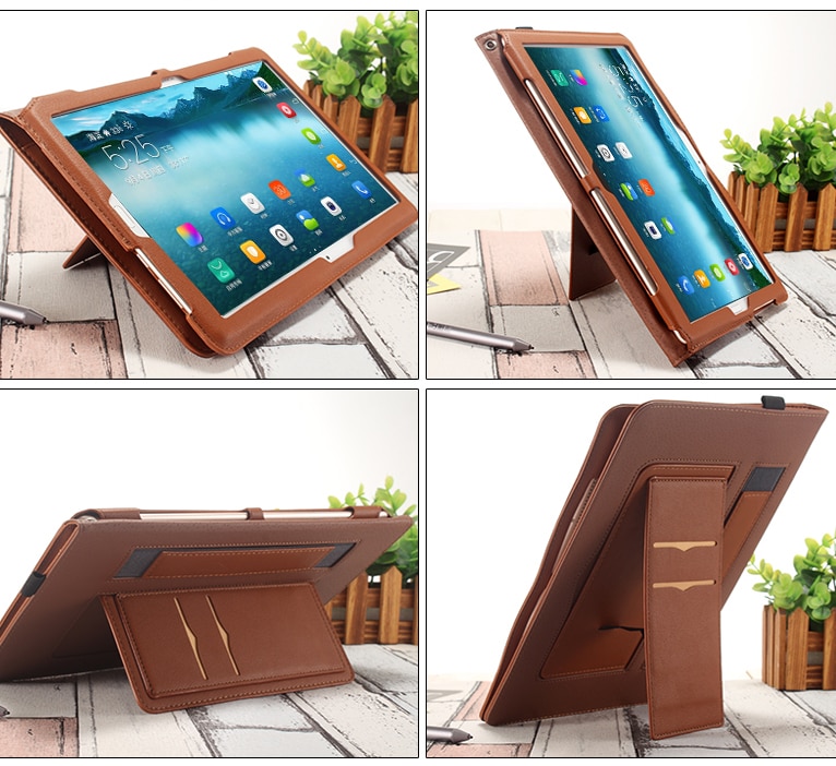 Case Huawei MediaPad M5 Lite 8 #เคสฝาพับหนัง PU มีสายคล้องมือและที่สวมนิ้วที่เก็บบัตร