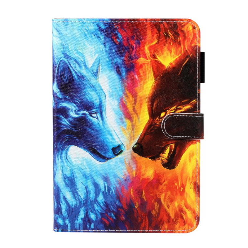 เคส Samsung Galaxy Tab A 8.0 (2019) SM-T290 SM-T295 SM-T297 #เคสฝาพับพิมพ์ลายหนัง PU พร้อมที่เก็บการ์ด Pattern Printing PU Leather Tablet Stand Case with Card Storage