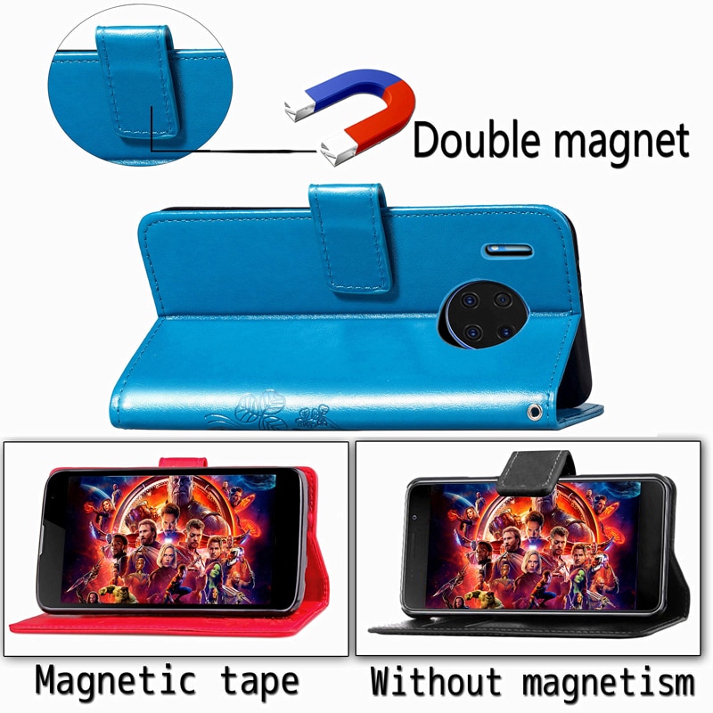 Case Huawei Mate 30 Pro #เคสแบบฝาพับมีช่องใส่บัตร Imprint Clover Pattern Leather Wallet