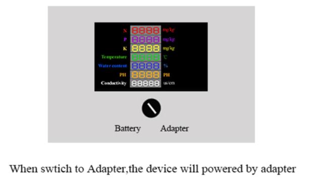 เครื่องวัดค่า Soil NPK PH Temperature Water Content Measuring Device Sensor