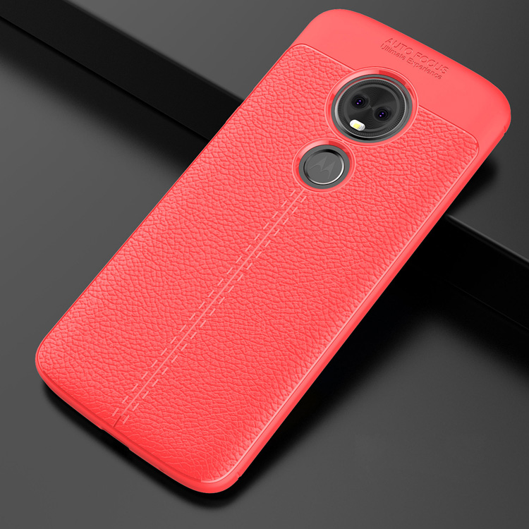 Case Moto E5 Plus #เคสฝาหลัง TPU ลายหนัง PU ผิวลิ้นจี่ช่วยป้องกันลายนิ้วมือคุณภาพดี