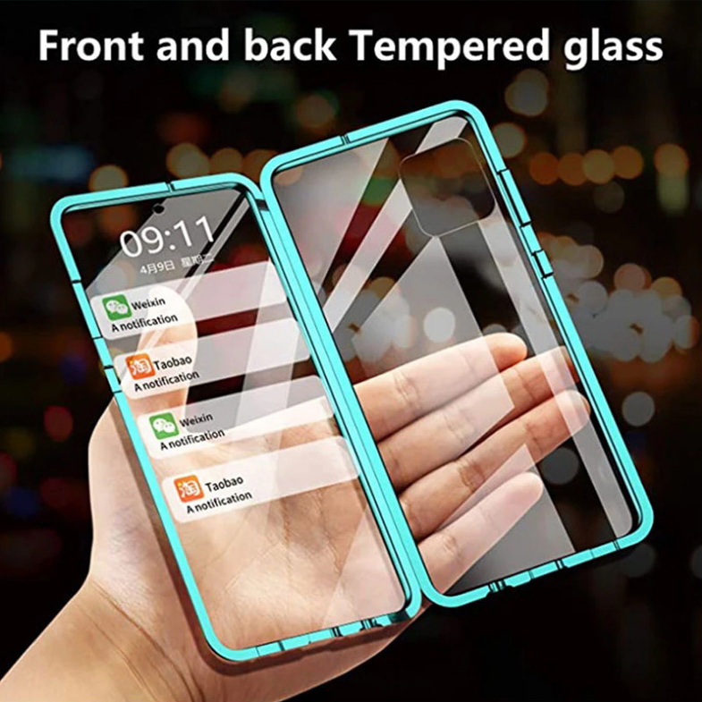 เคส Xiaomi Mi 11 #เคสฝาครอบกระจกขอบโลหะดูดซับแม่เหล็กหน้าหลัง Fully Protection Magnetic Adsorption Glass Metal Phone Protective