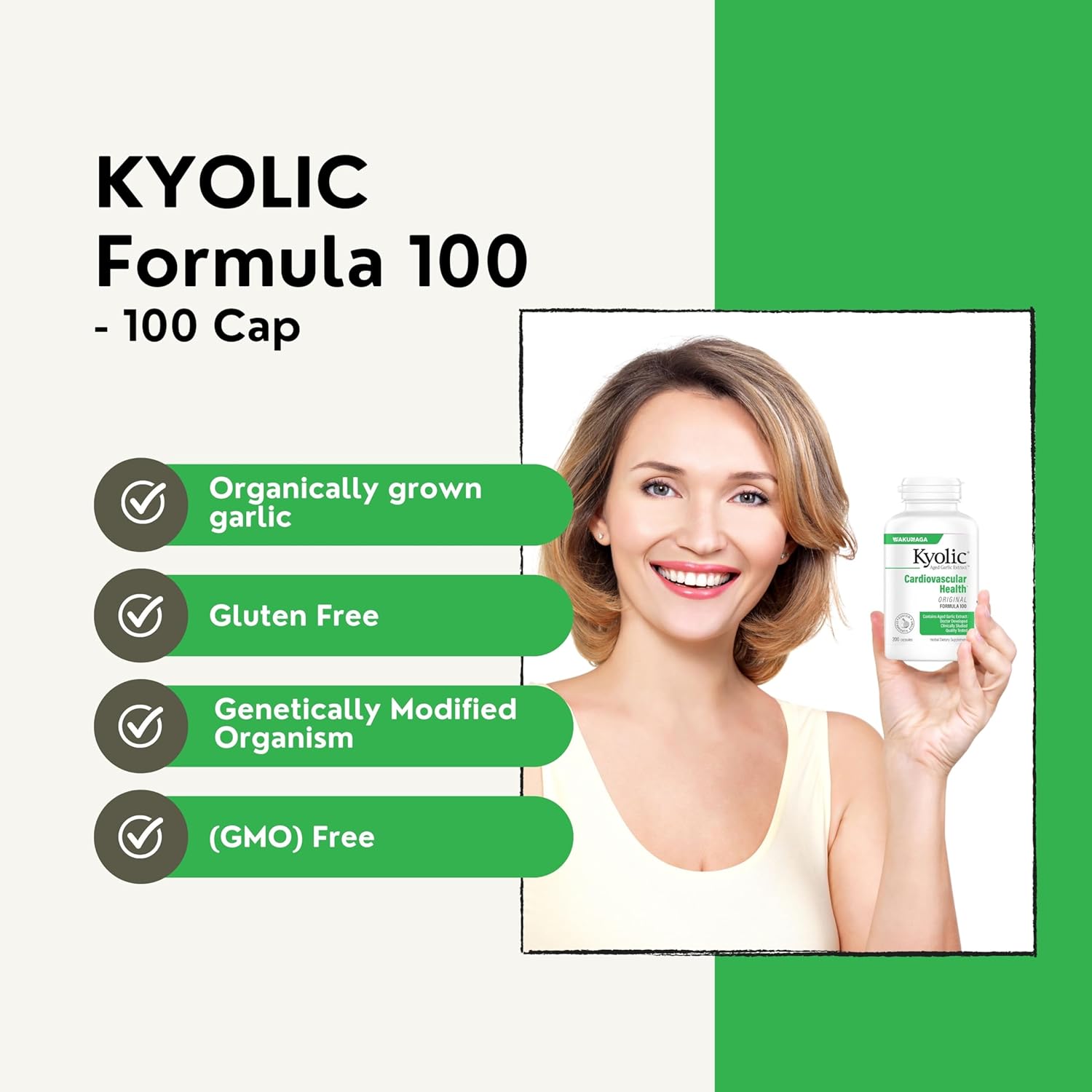 (Wakunaga®) KYOLIC® Aged Garlic Extract™ 100 แคปซูล Kyolic, Aged Garlic Extract, Cardiovascular ไคโอลิค กระเทียมบ่มสกัดไร้กลิน ออร์แกนิค สูตรดั้งเดิม