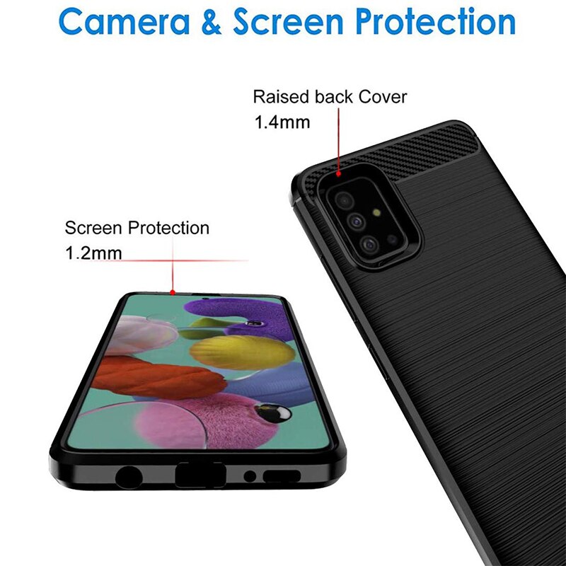 เคส Samsung Galaxy A71 5G #เคสคาร์บอนไฟเบอร์ ผิวขัดแปรง Brushered TPU Back Case